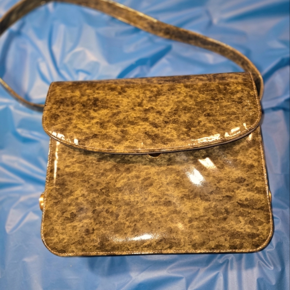 Nicholas Reich Vintage Purse Clean Excellent Condition Olive Green Tortoise Prin
